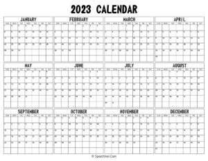 2023 Yearly Calendar