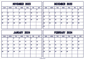 November December 2023 January February 2024 Calendar