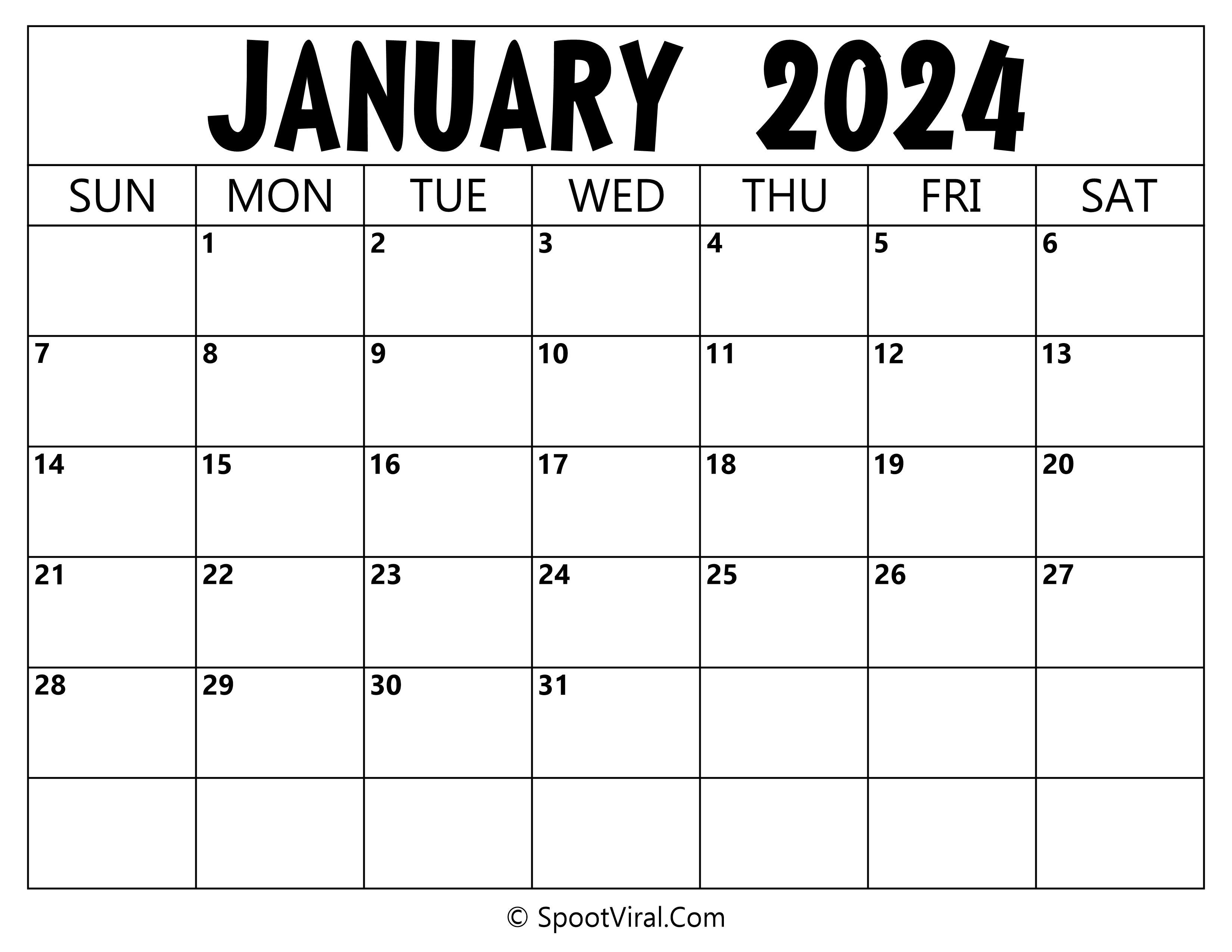 January 2025 Calendar