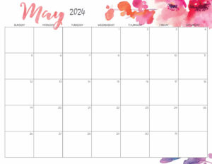 Cute May Calendar 2024 Printable