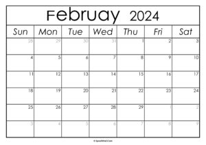 February 2024 Calendar Printable