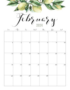 February Calendar 2024 Cute