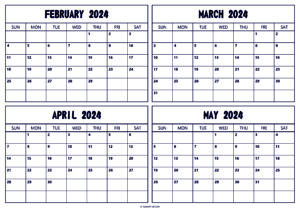 February March April May 2024 Calendar