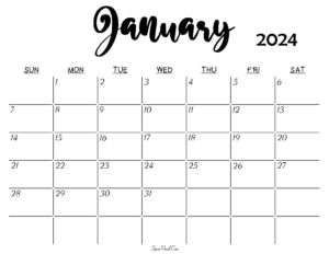 January 2024 Calendar