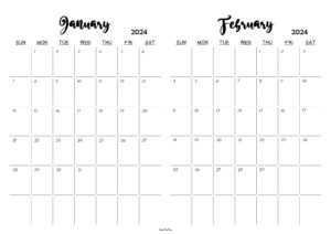January February 2024 Calendar