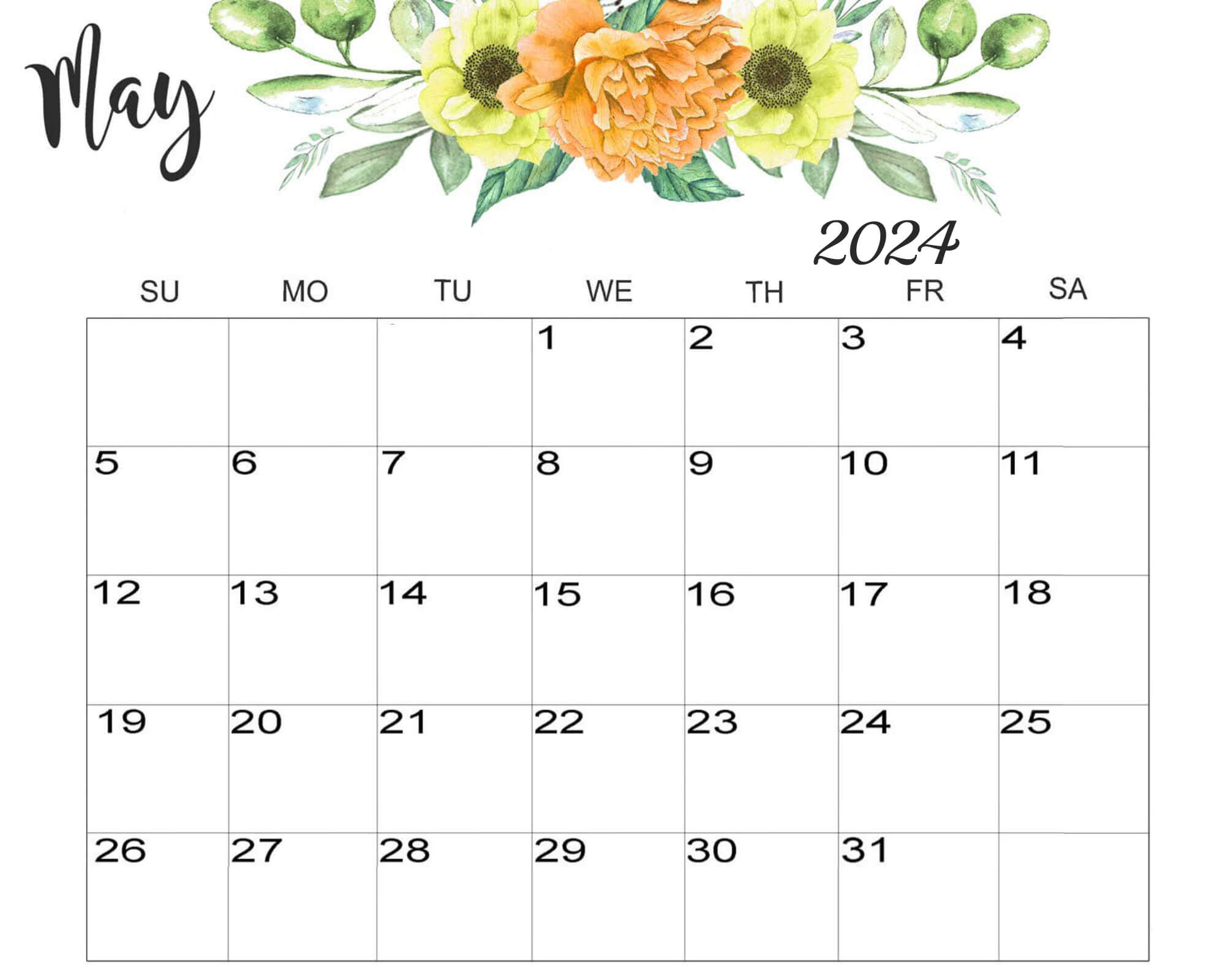 May 2024 Calendar Cute