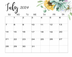 July 2024 Calendar Cute