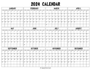2024 Yearly Calendar