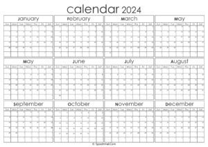 Yearly Calendar 2024
