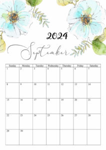 September 2024 Calendar Floral