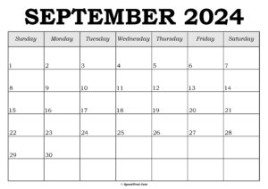 September 2024 Calendar Template