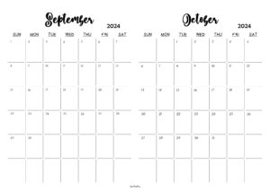 September October 2024 Calendar