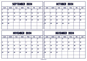 September October November December 2024 Calendar