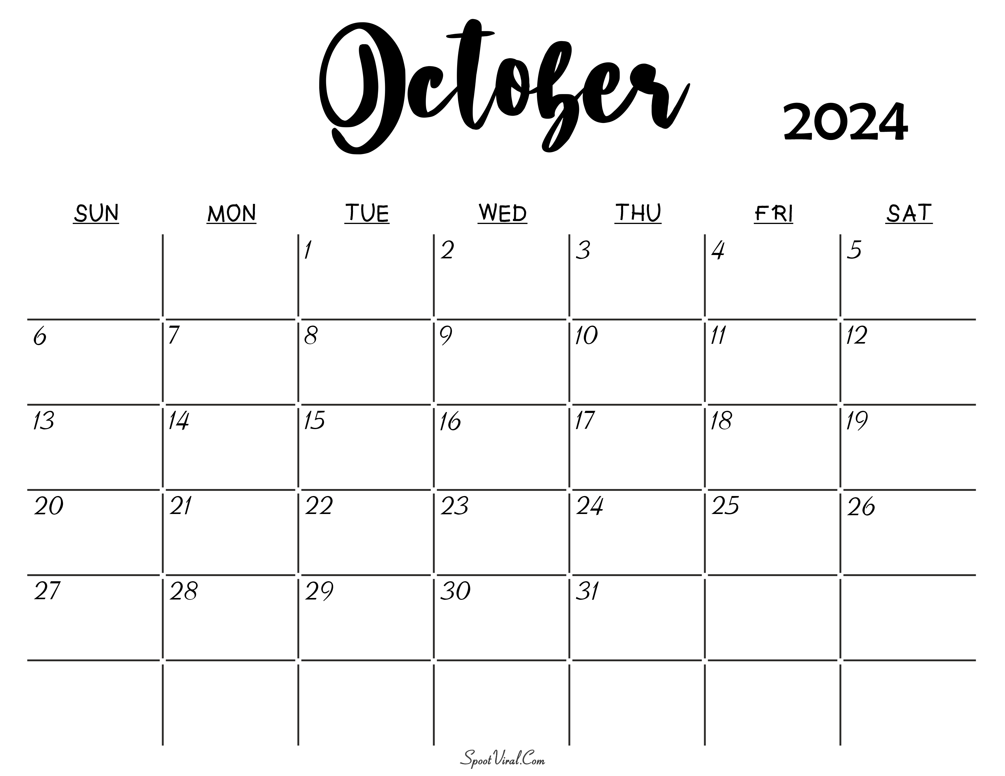 October 2024 Calendar