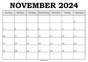November 2024 Calendar Template
