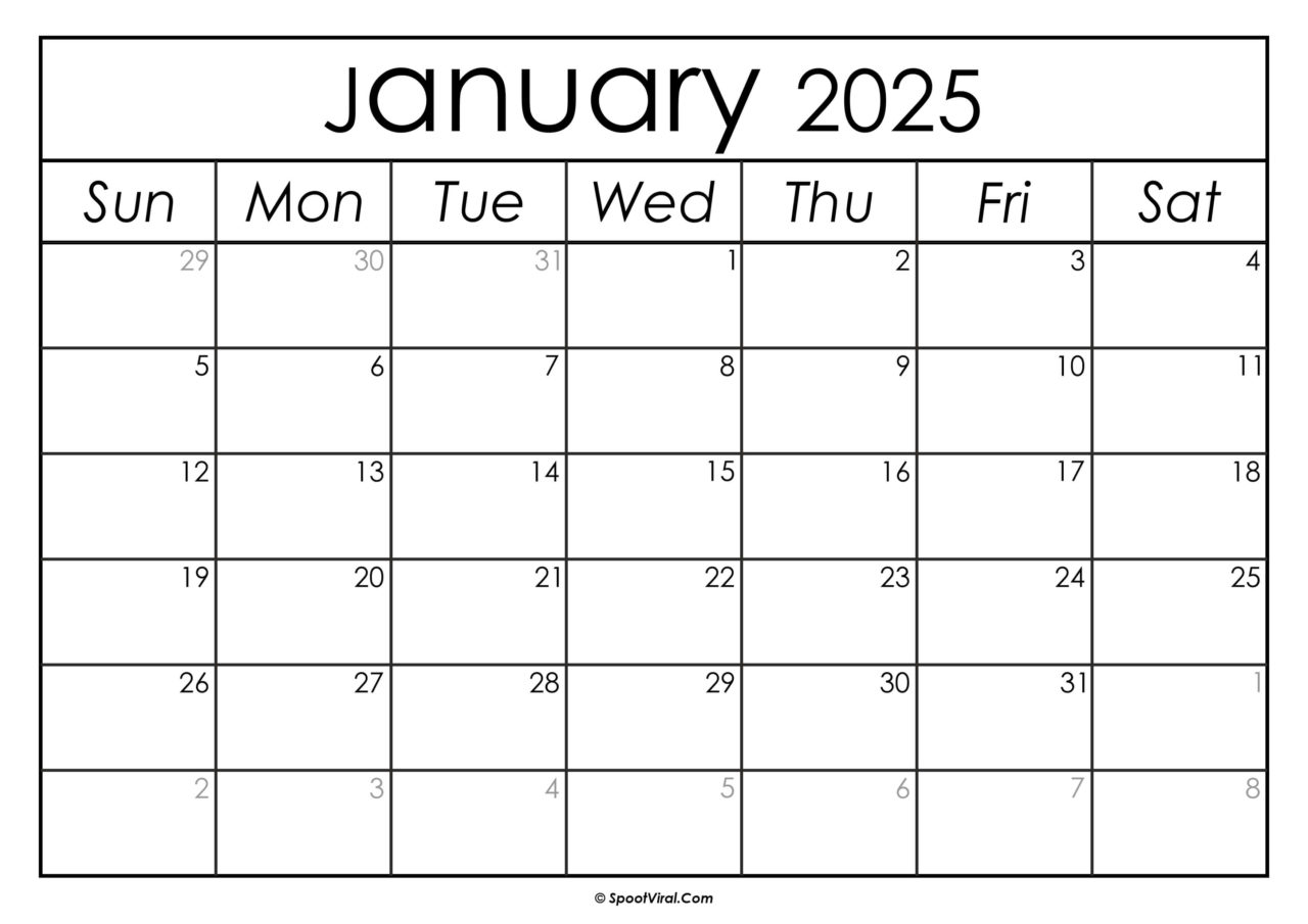 January 2025 Calendar