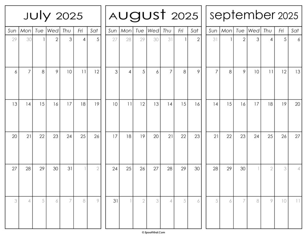 July to september 2025 calendar templates spootviral
