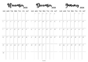 November December 2025 January 2026 Calendar