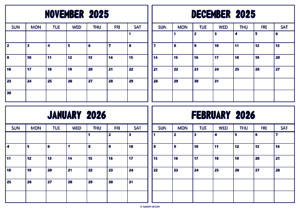 November December 2025 January February 2026 Calendar