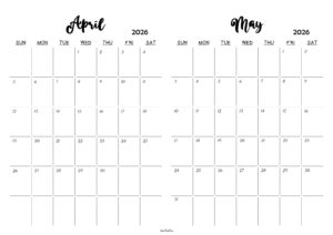 April May 2026 Calendar