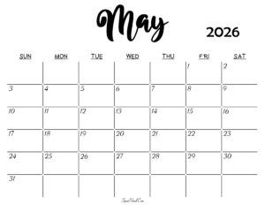 May 2026 Calendar