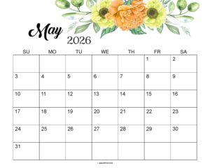 May 2026 Calendar Cute