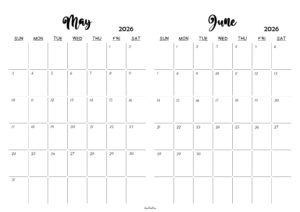 May June 2026 Calendar